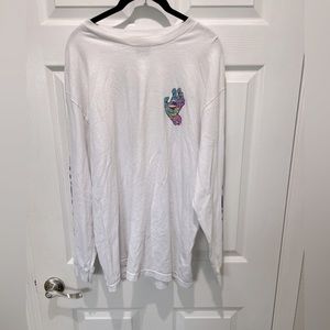 Santa Cruz Skateboards White Graphic Long Sleeve Tee